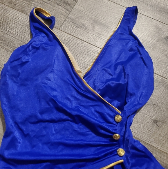 Blue and gold swimsuit - Picture 3 of 6